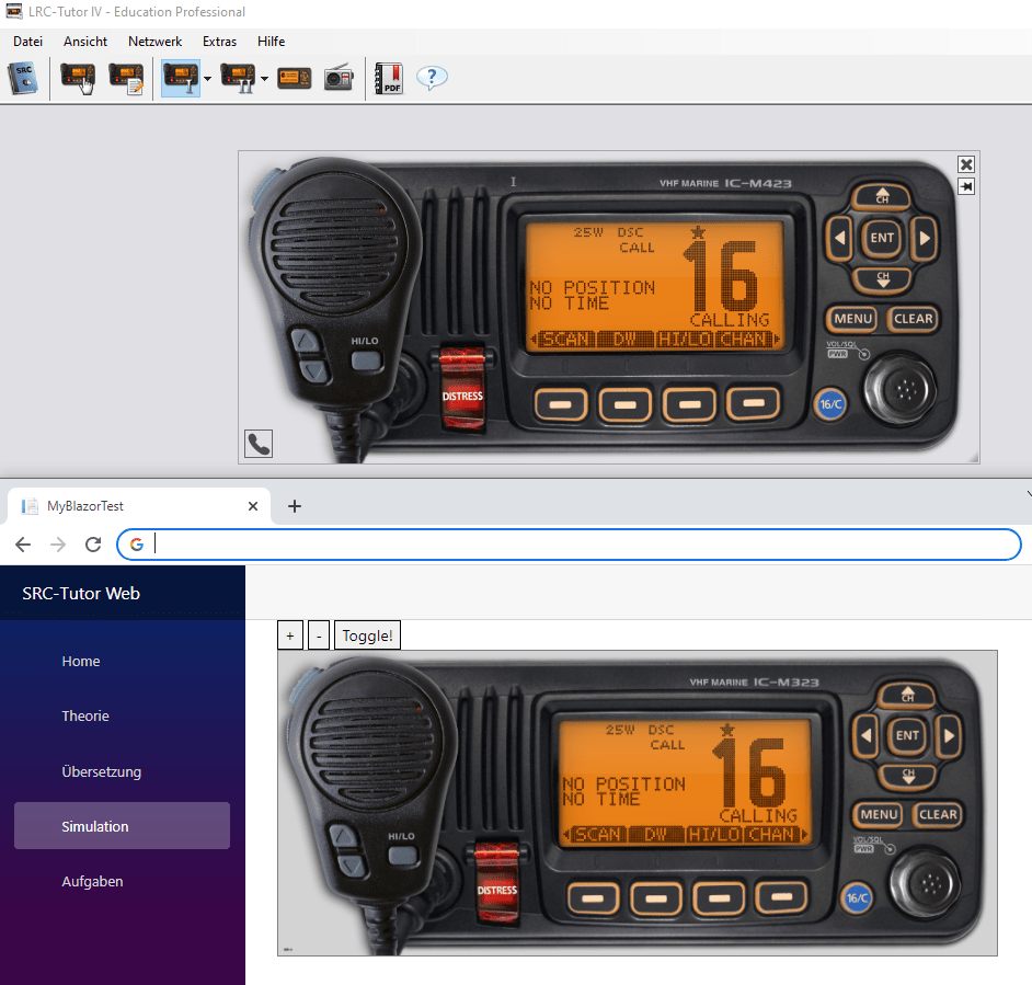 Simulation eines Seefunkgerätes: Winforms-Anwendung vs. Webanwendung