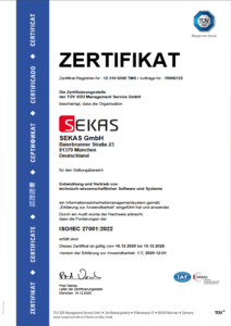 ISO 27001 Zertifikat
