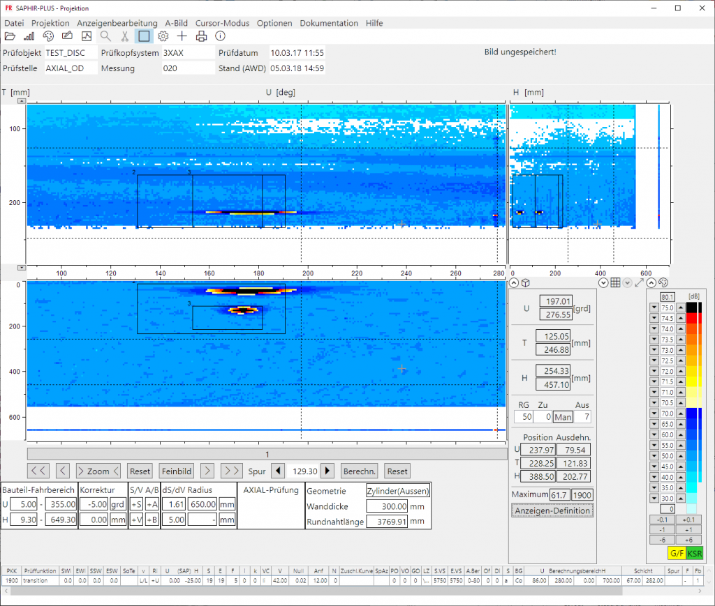 Software für Ultraschallmesssystem zur Materialprüfung