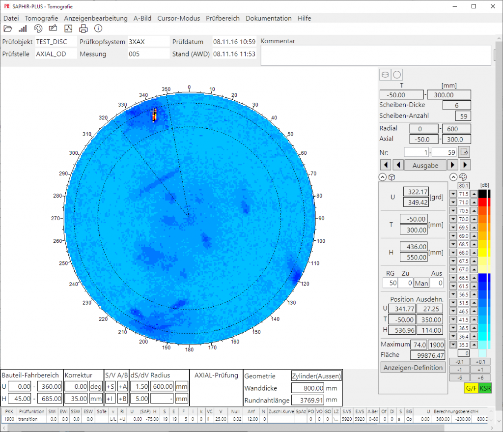 Software für Ultraschallmesssystem zur Materialprüfung